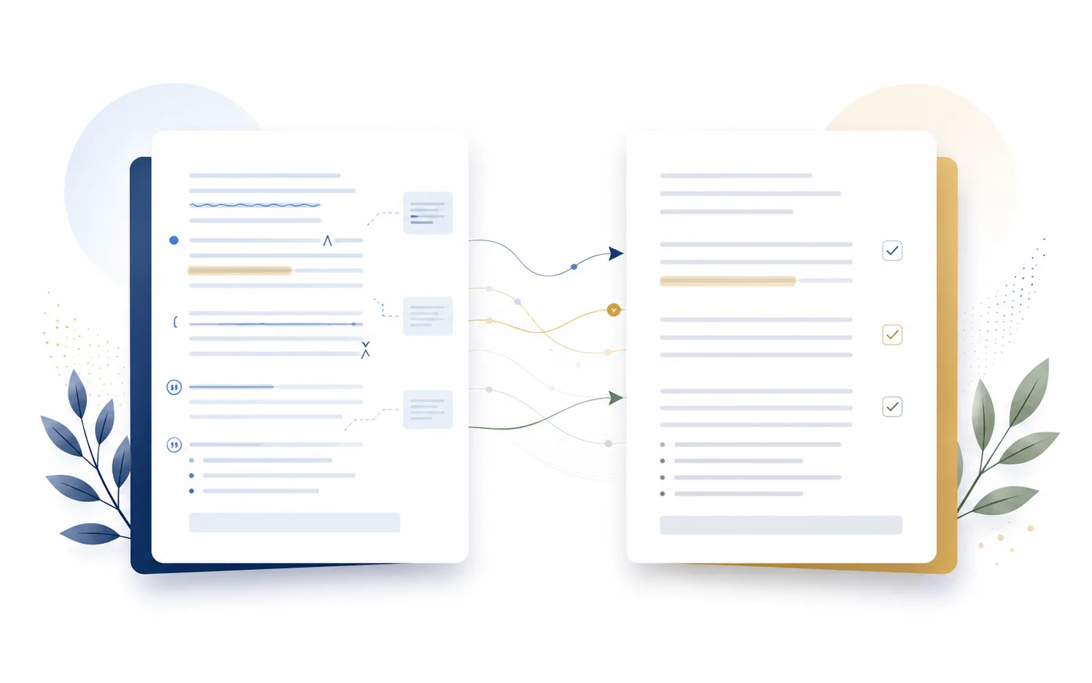 Illustration for proofreading and editing services with reviewed documents