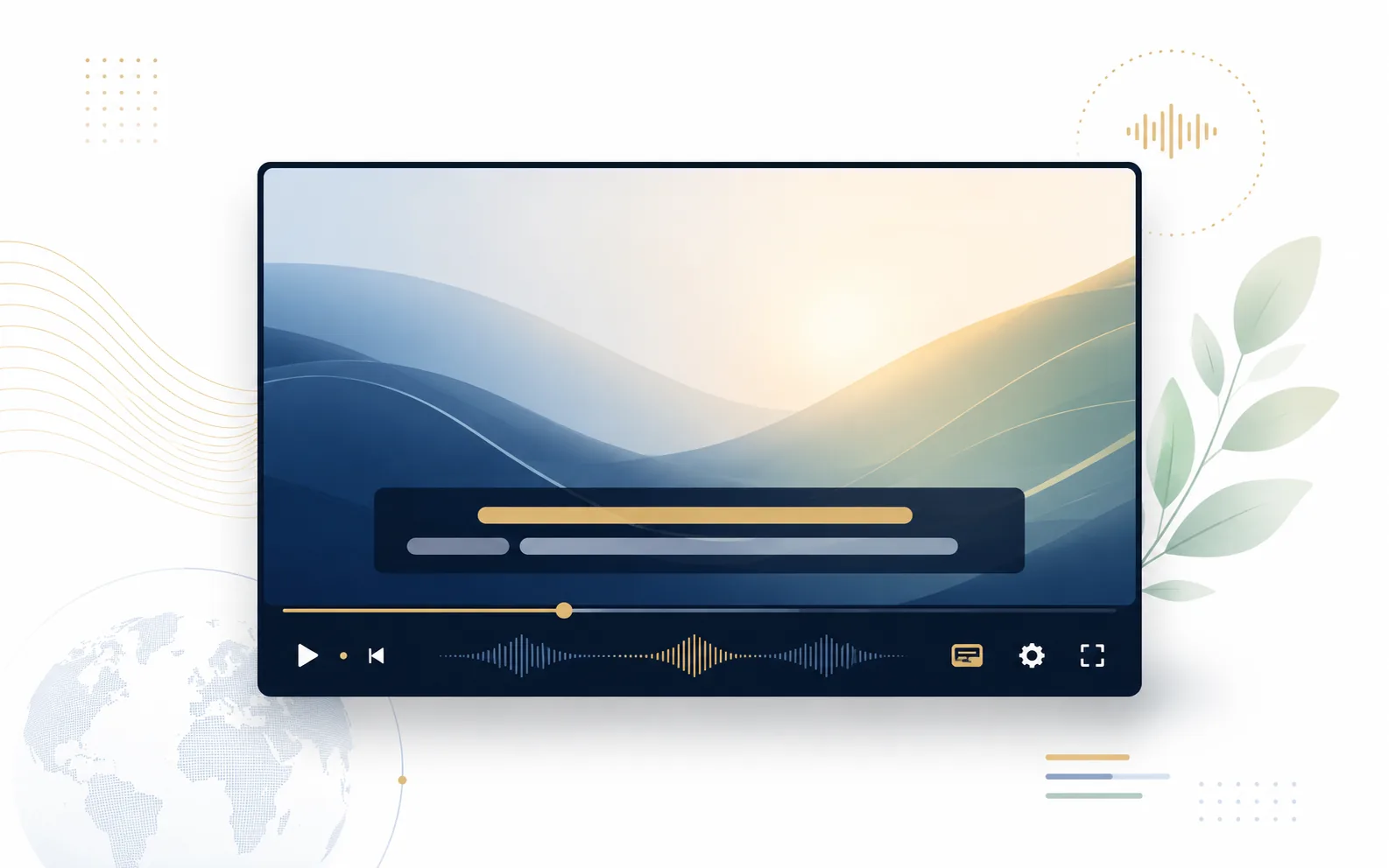 Ilustracija za podnaslavljanje z video predvajalnikom in podnapisi
